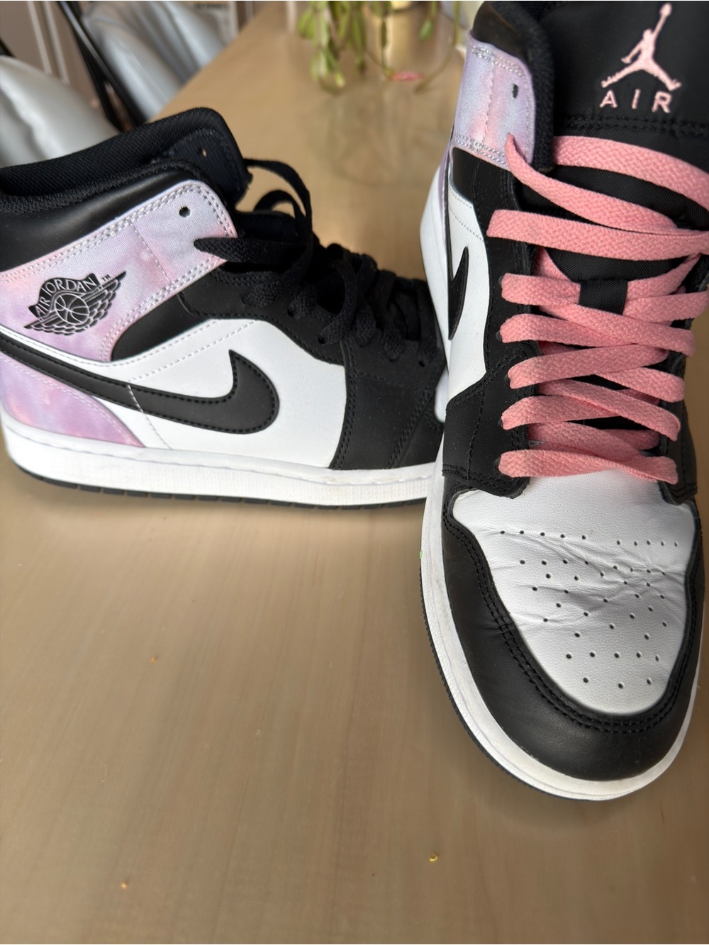 Nike Air Jordan 1 Zen Master Mid - Black, White & Pink Tie-Dye Accents